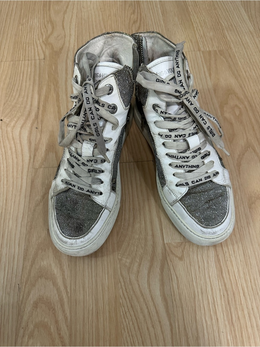 (Zadig & Voltaire)High Flash Sparkle Sneakers size 39  Usa 8